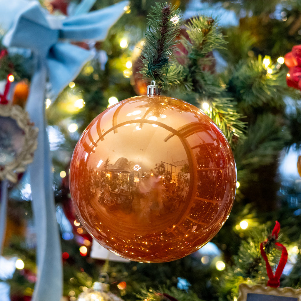 UV Burnish Orange Pearl Shatterproof Ball Ornament