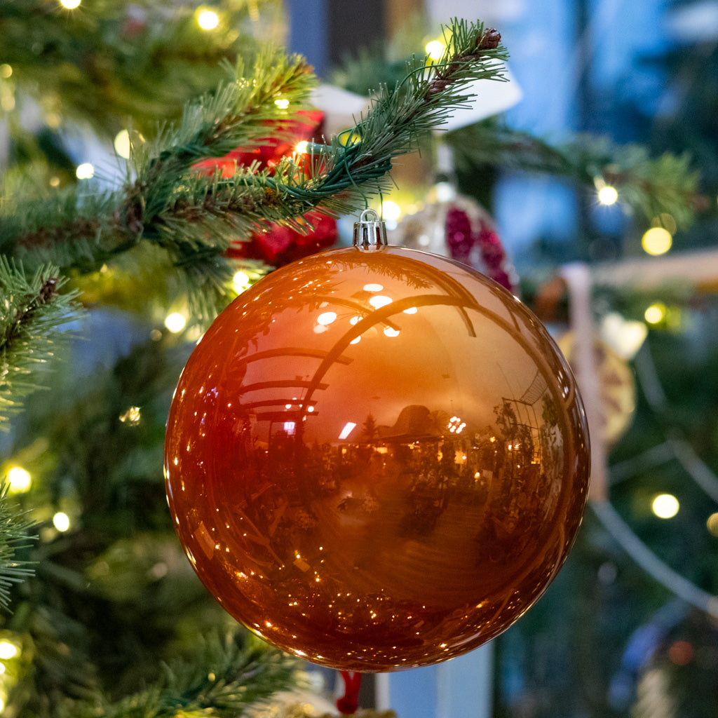 UV Burnish Orange Pearl Shatterproof Ball Ornament