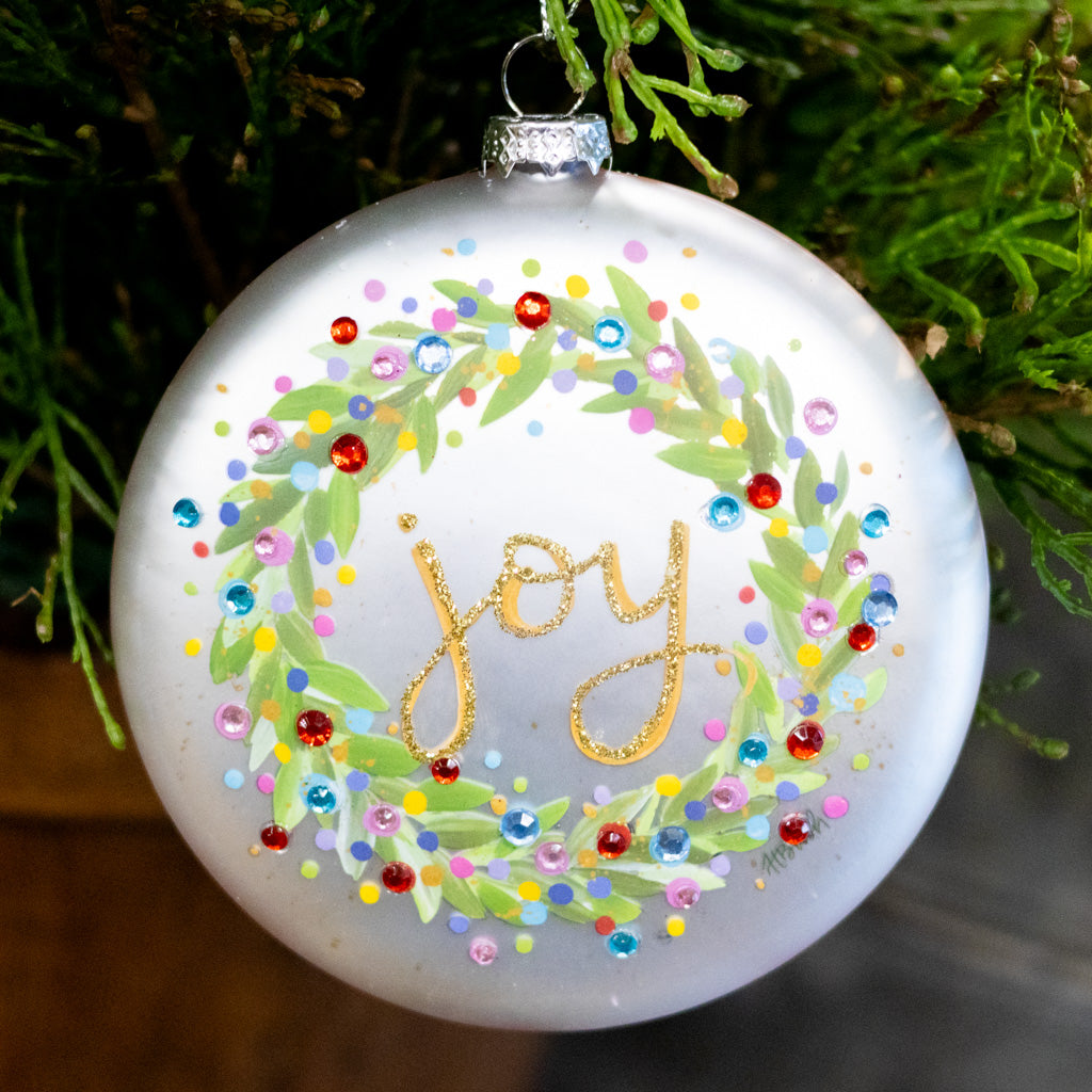 Confetti Joy Wreath Disc Ornament