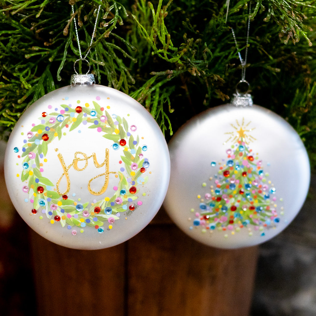 Confetti Joy Wreath Disc Ornament