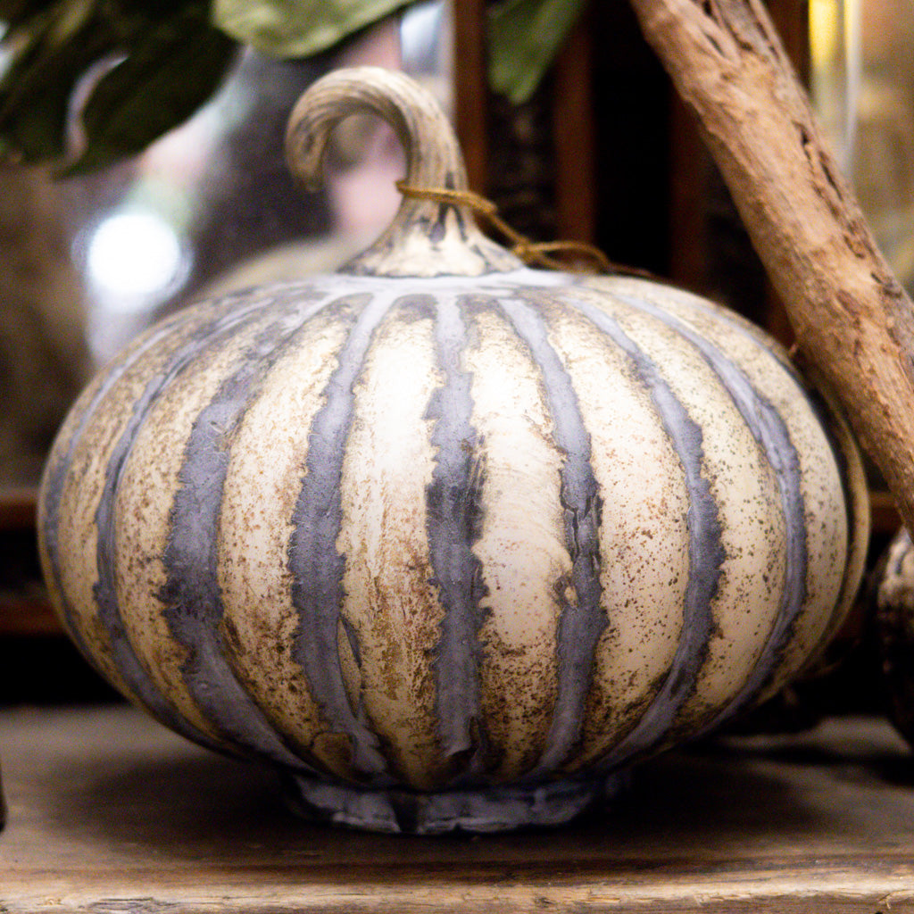 Matte Antiqued Gold Mercury Glass Pumpkin Large