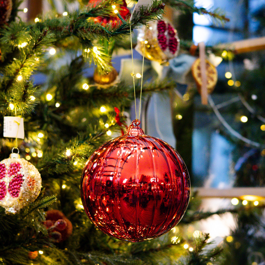 Red Glass Bauble Ball Ornament