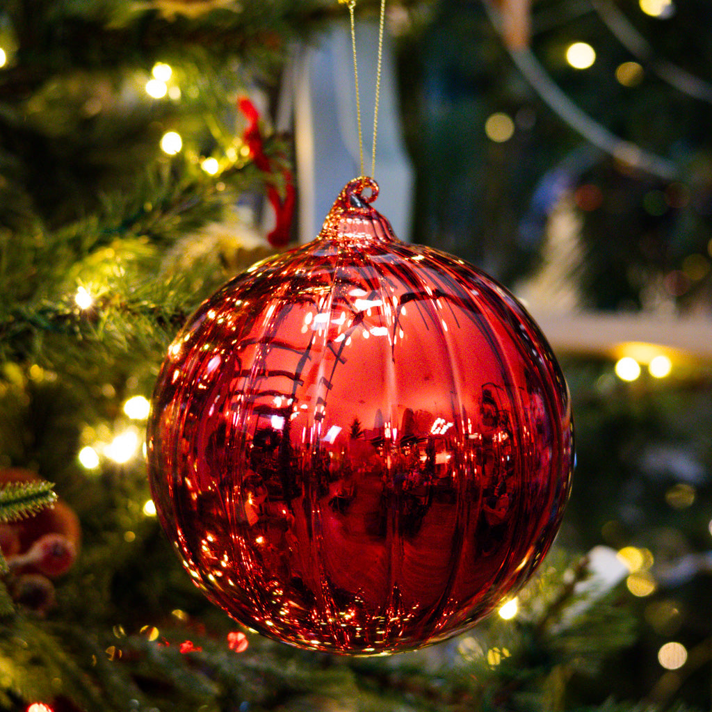 Red Glass Bauble Ball Ornament