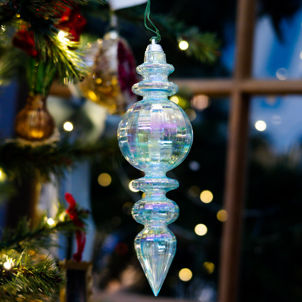 Baby Blue Iridescent Shatterproof Finial