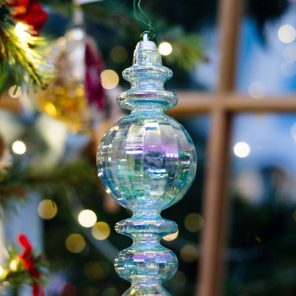 Baby Blue Iridescent Shatterproof Finial