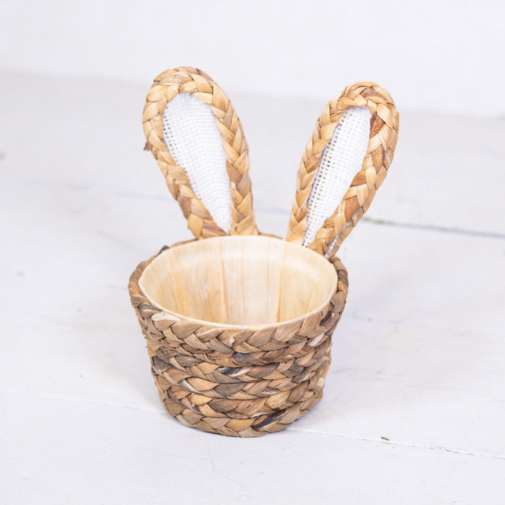 Natural Basketweave Bunny Ear Basket Short