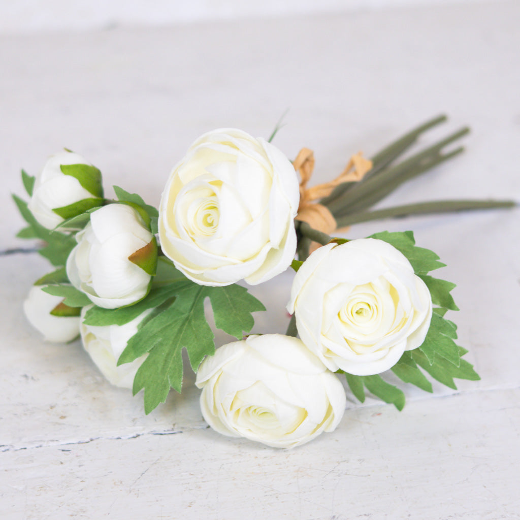 Real Touch White Ranunculus Bundle