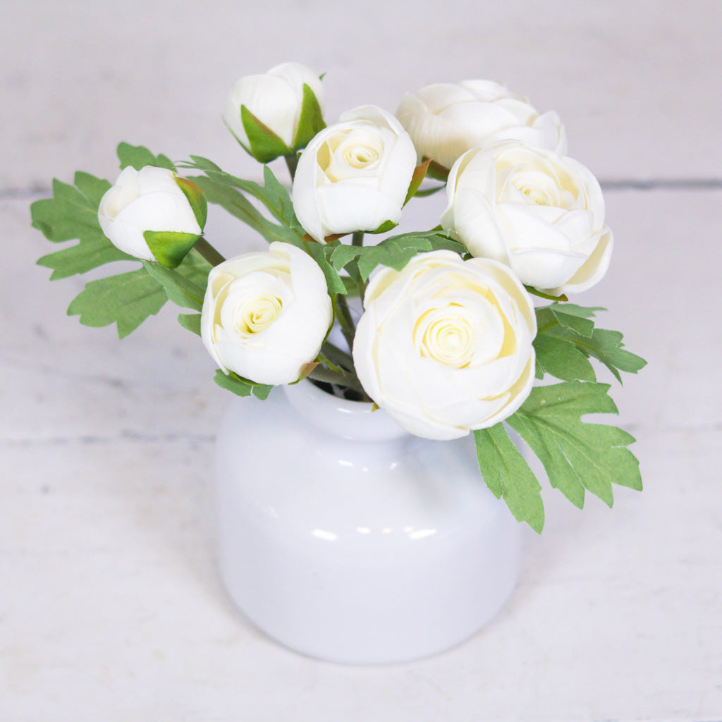 Real Touch White Ranunculus Bundle