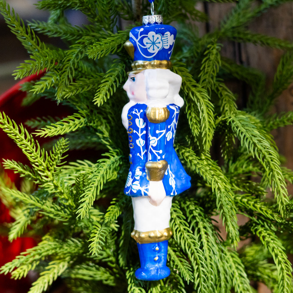 Glass Royal Blue Toy Solider Ornament