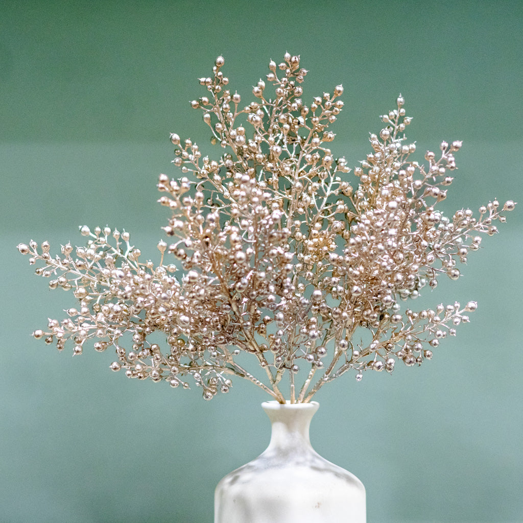 Short Gold Mini Pearl Bush Weather Resistant