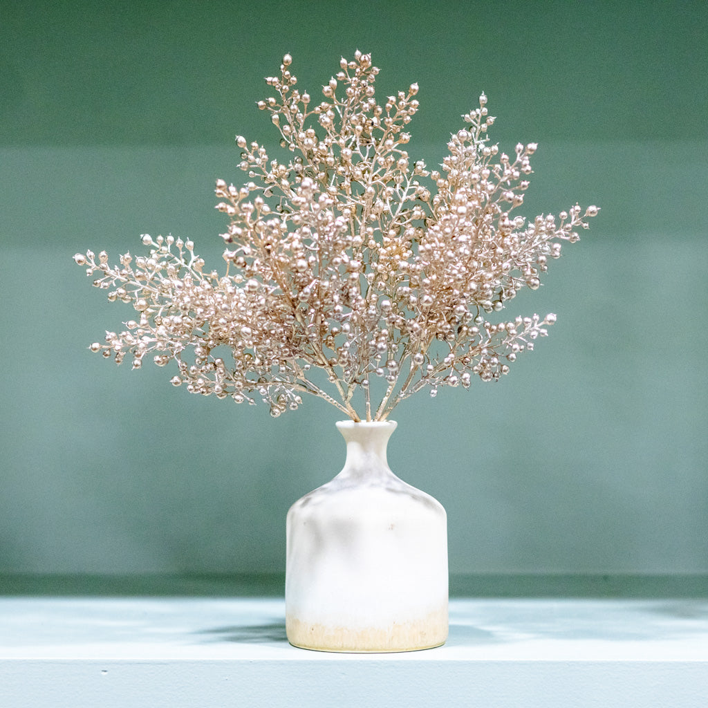Short Gold Mini Pearl Bush Weather Resistant