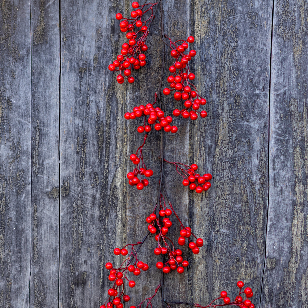 5 ft. Crimson Red Berry Garland Weather Resistant