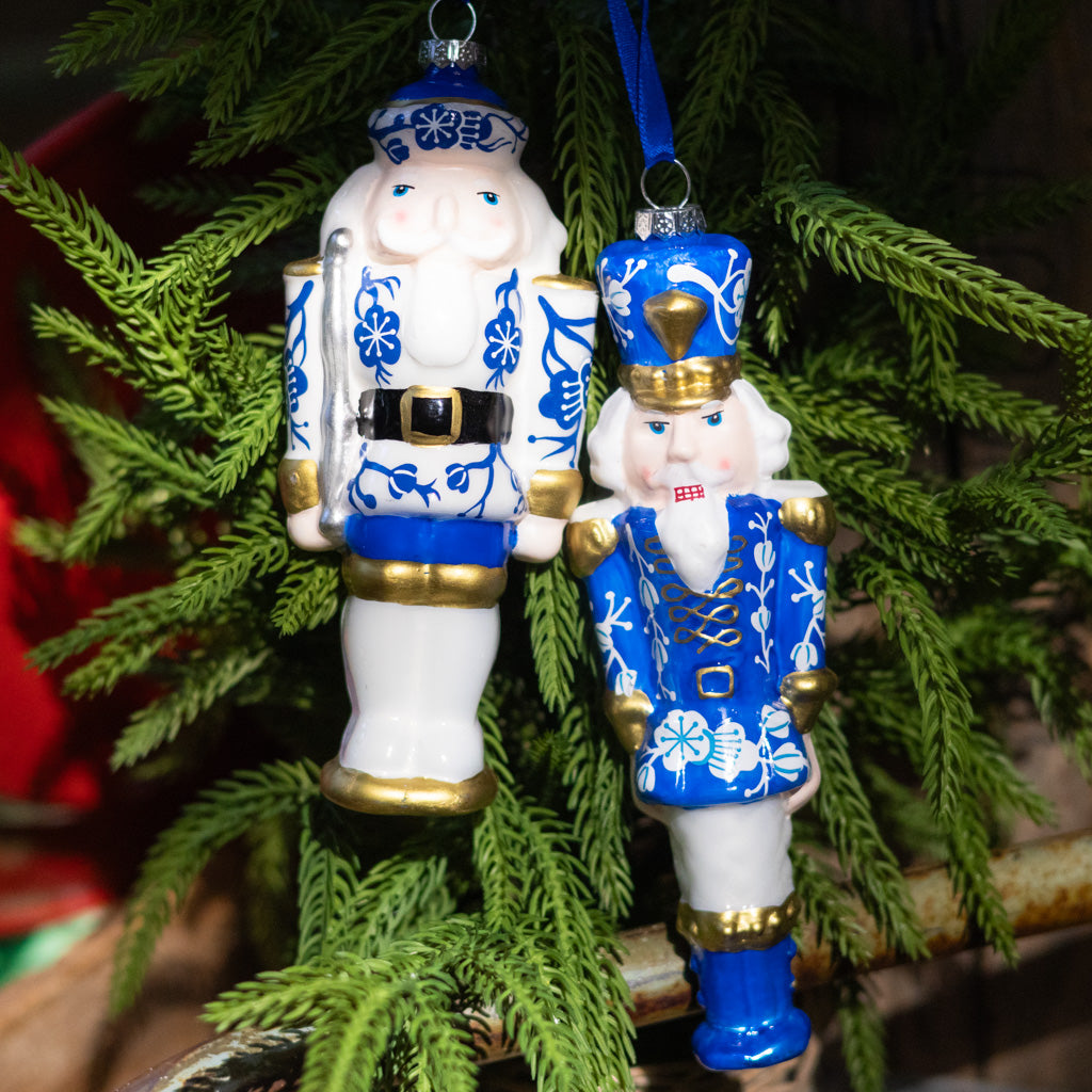 Glass Royal Blue Toy Solider Ornament