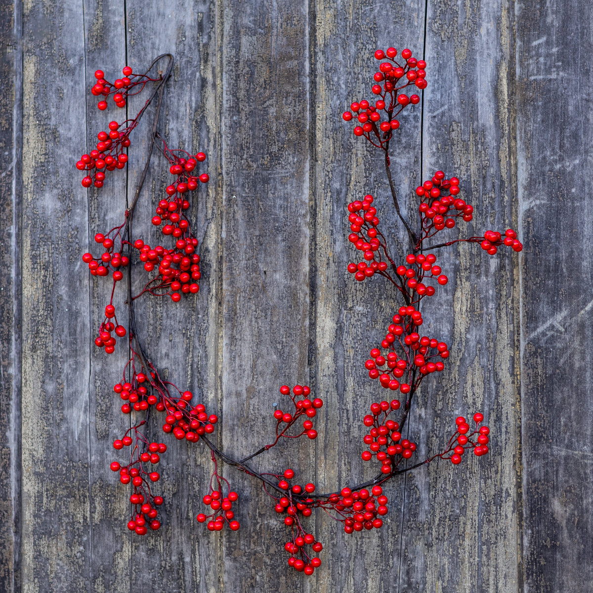 5 ft. Crimson Red Berry Garland Weather Resistant