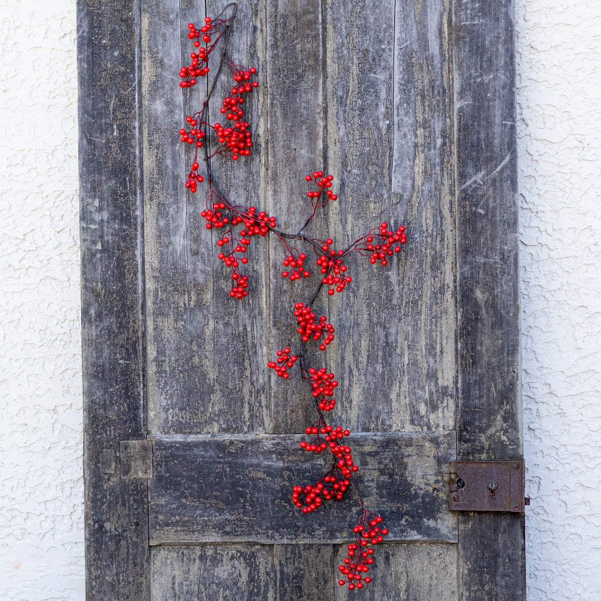 5 ft. Crimson Red Berry Garland Weather Resistant