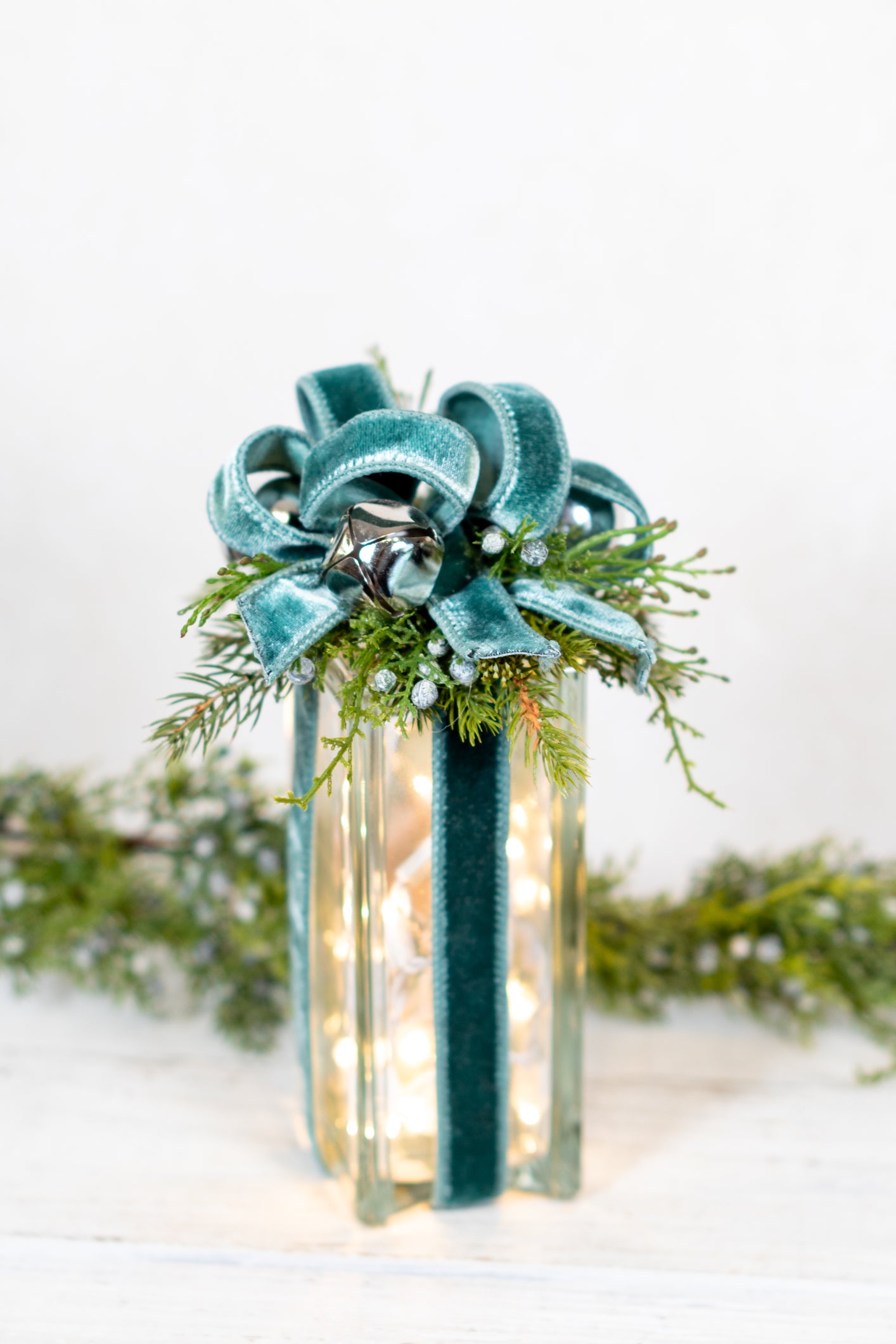 Battery Operated Simply Blue Holiday Vertical Light Block