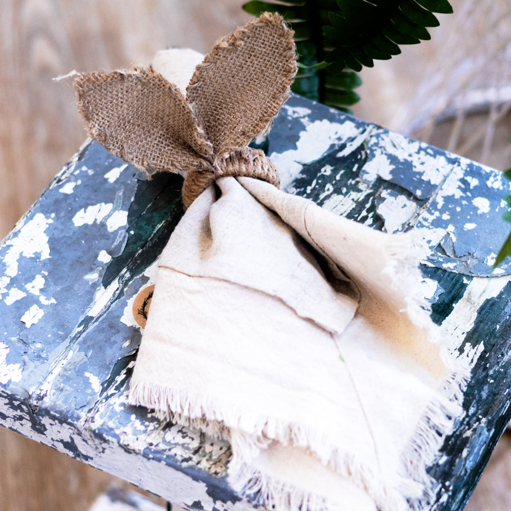 Easter Bunny Ears Napkin Ring Burlap and Jute