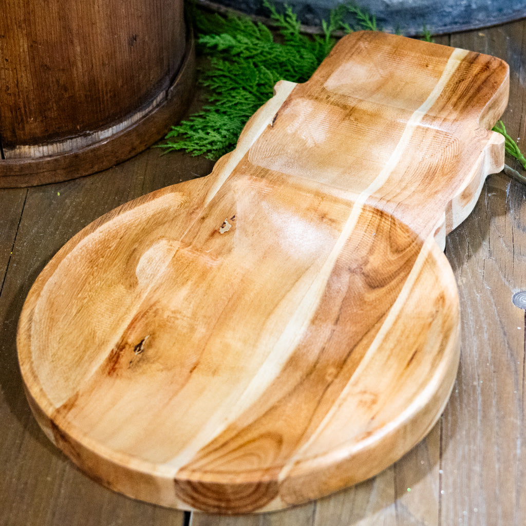 Snowman Wood Divided Tray