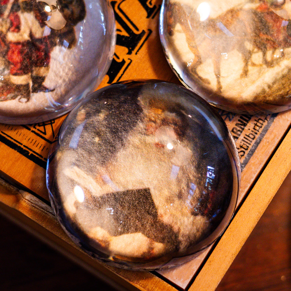 Santa Reading Book Glass Paperweight