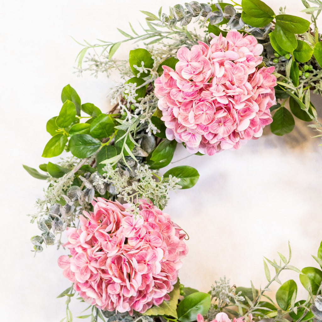 Pink Hydrangea Wreath