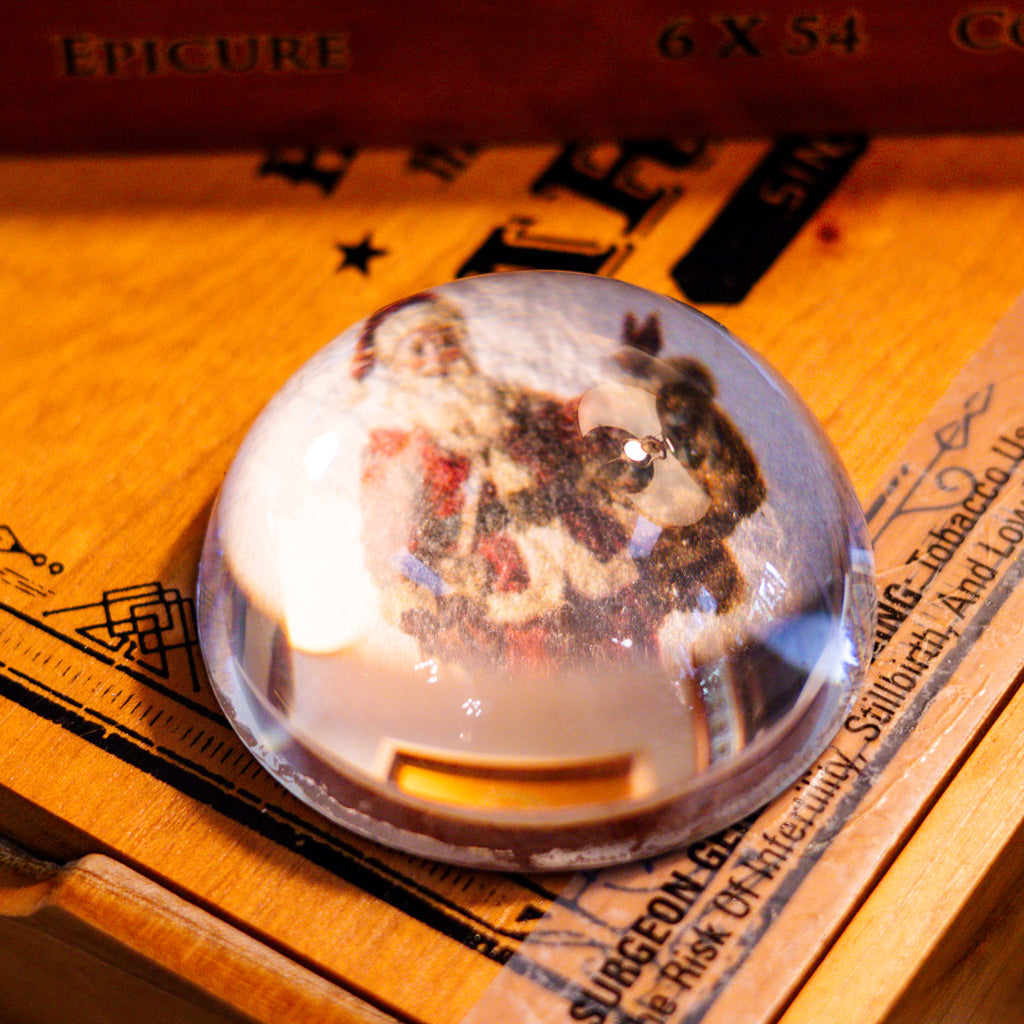 Santa with Toy Sack Glass Paperweight