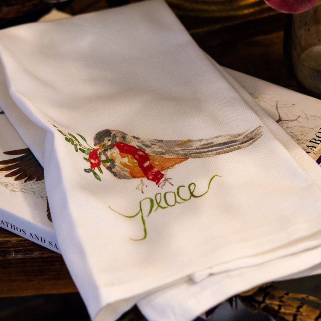 Bird with Peace Dish Towel