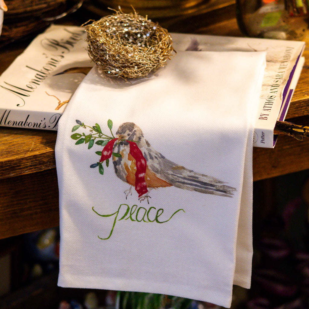 Bird with Peace Dish Towel