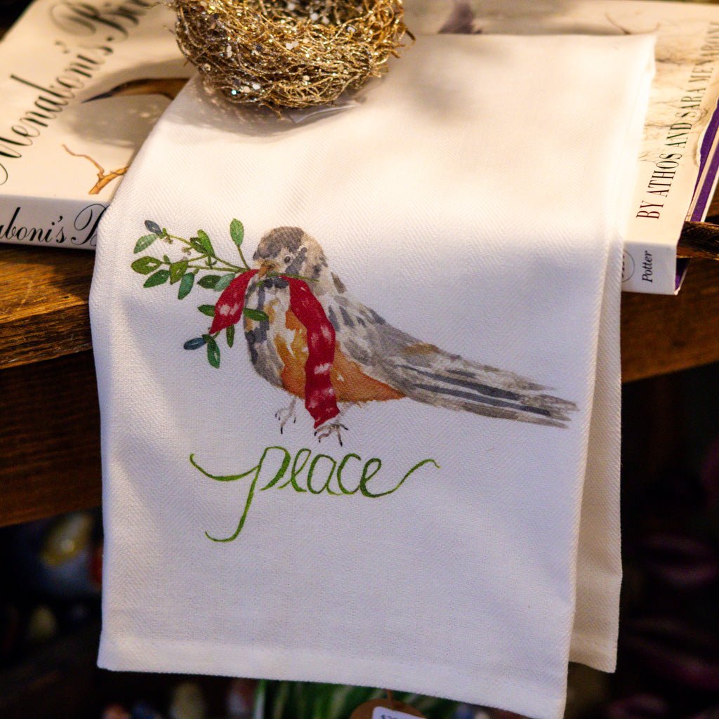 Bird with Peace Dish Towel