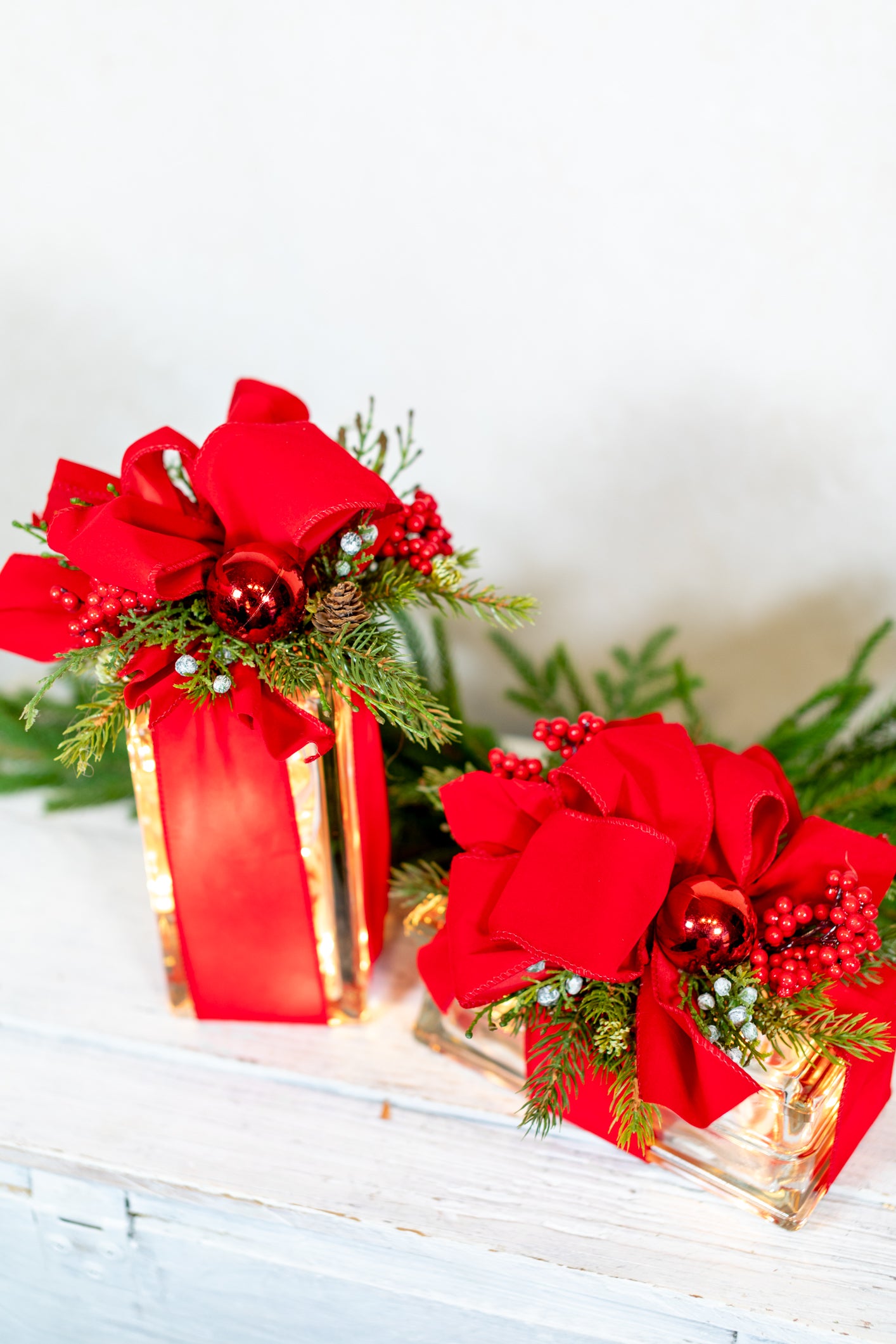 Elegant Red Holiday Vertical Light Block