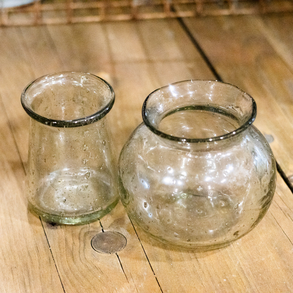 Recycle Stone Glass Chubby Vase