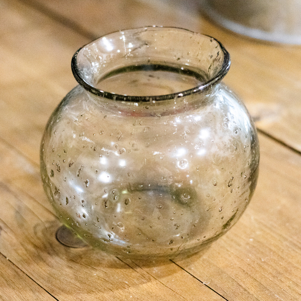 Recycle Stone Glass Chubby Vase