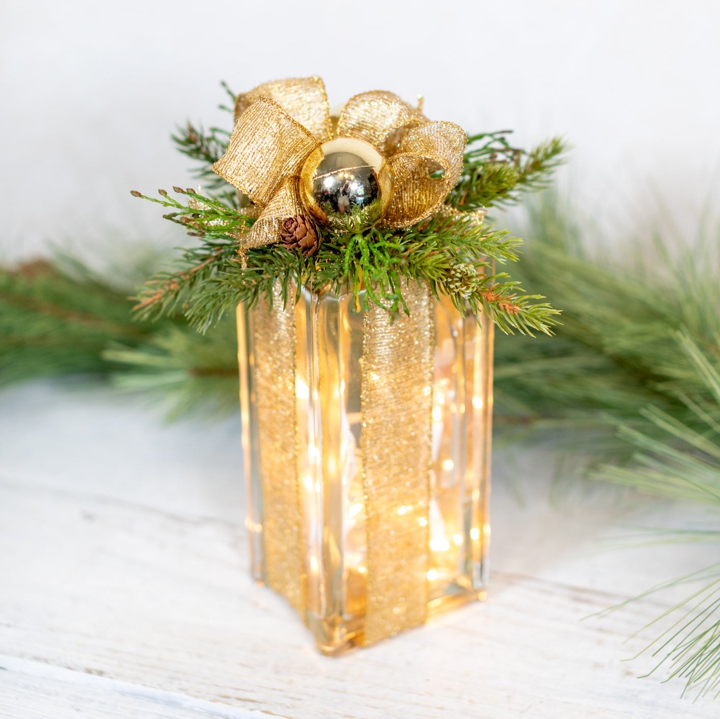 Battery Operated Gold Holiday Vertical Light Block