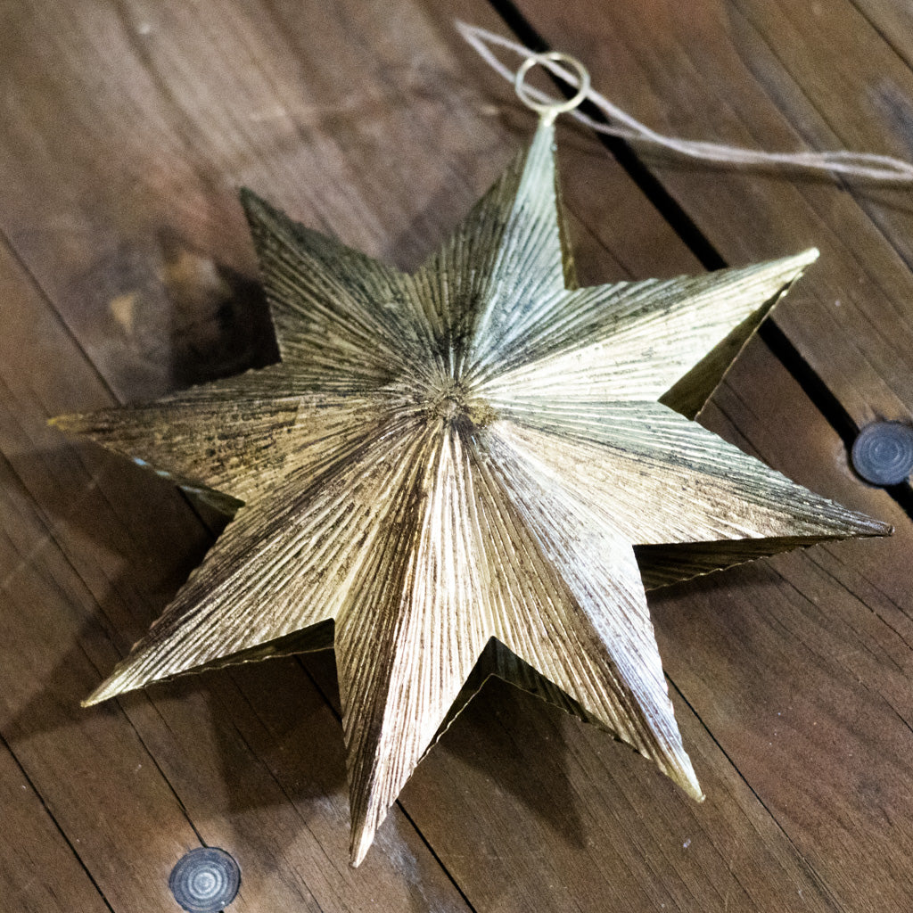 Hanging Aluminum Star Large Ornament