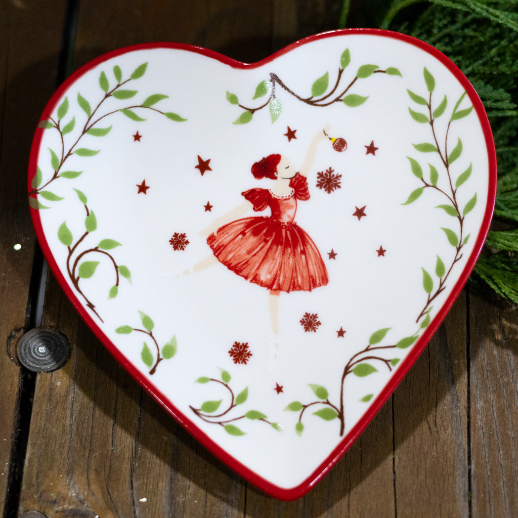 Ceramic Tidbit Dish with Sugar Plum Fairy Motif