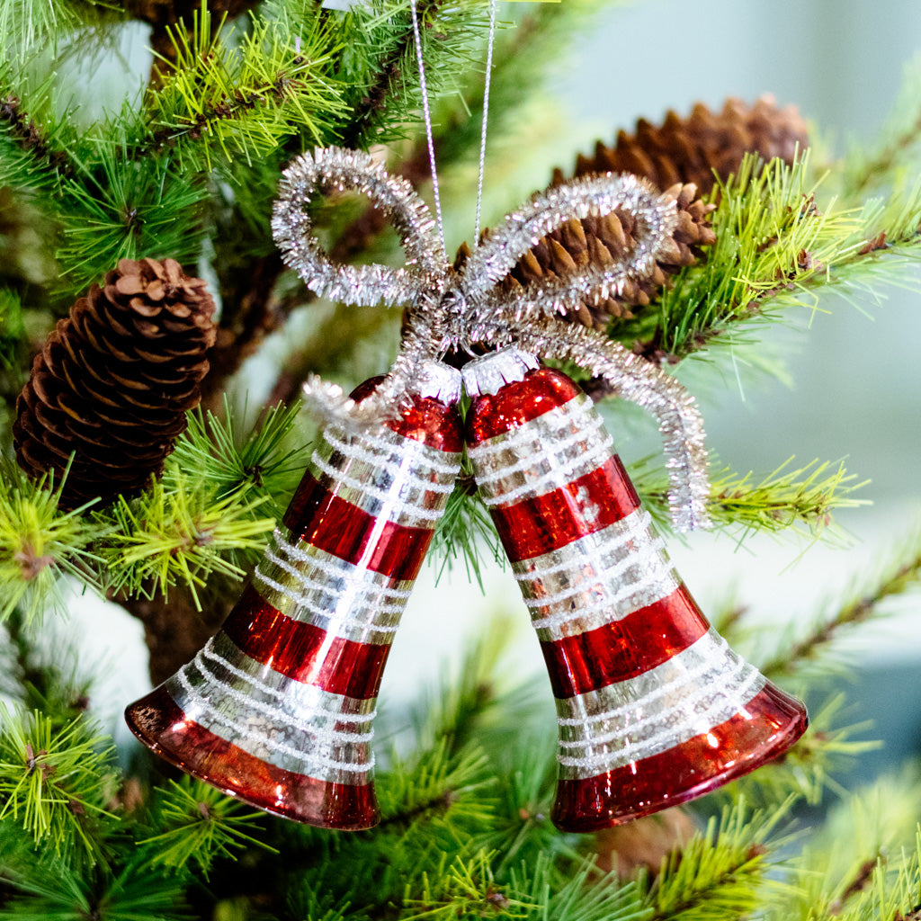 Glass Double Bell Ornament