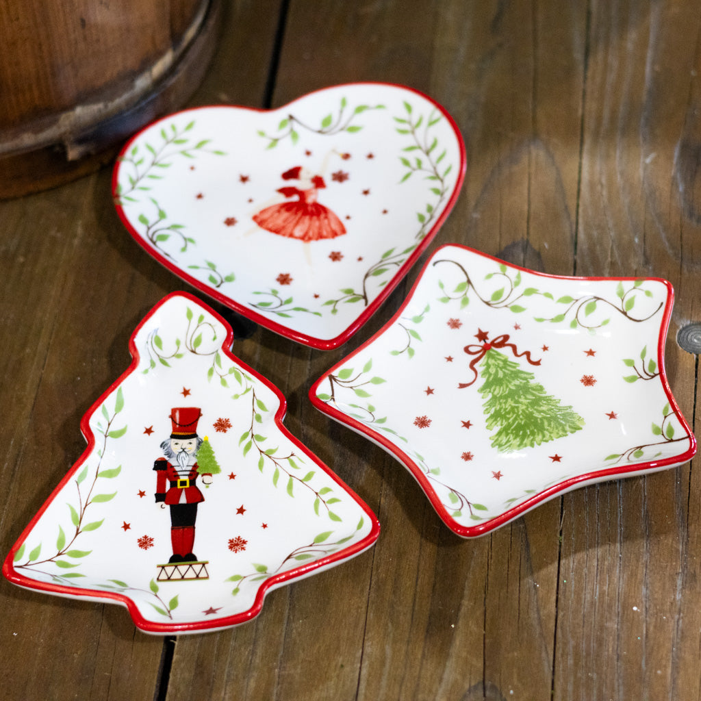 Ceramic Tidbit Dish with The Nutcracker Motif