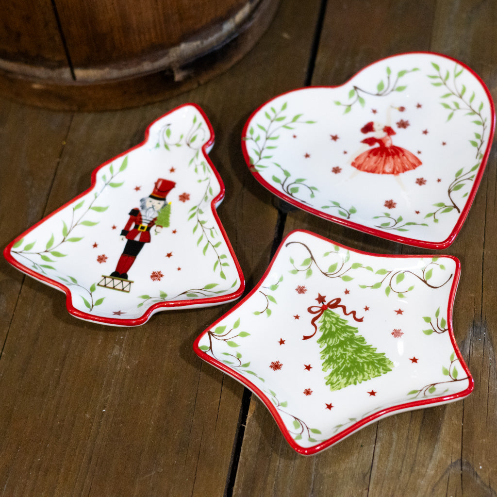 Ceramic Tidbit Dish with Tree Motif