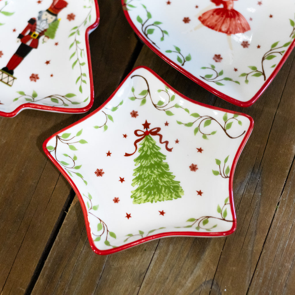 Ceramic Tidbit Dish with Tree Motif