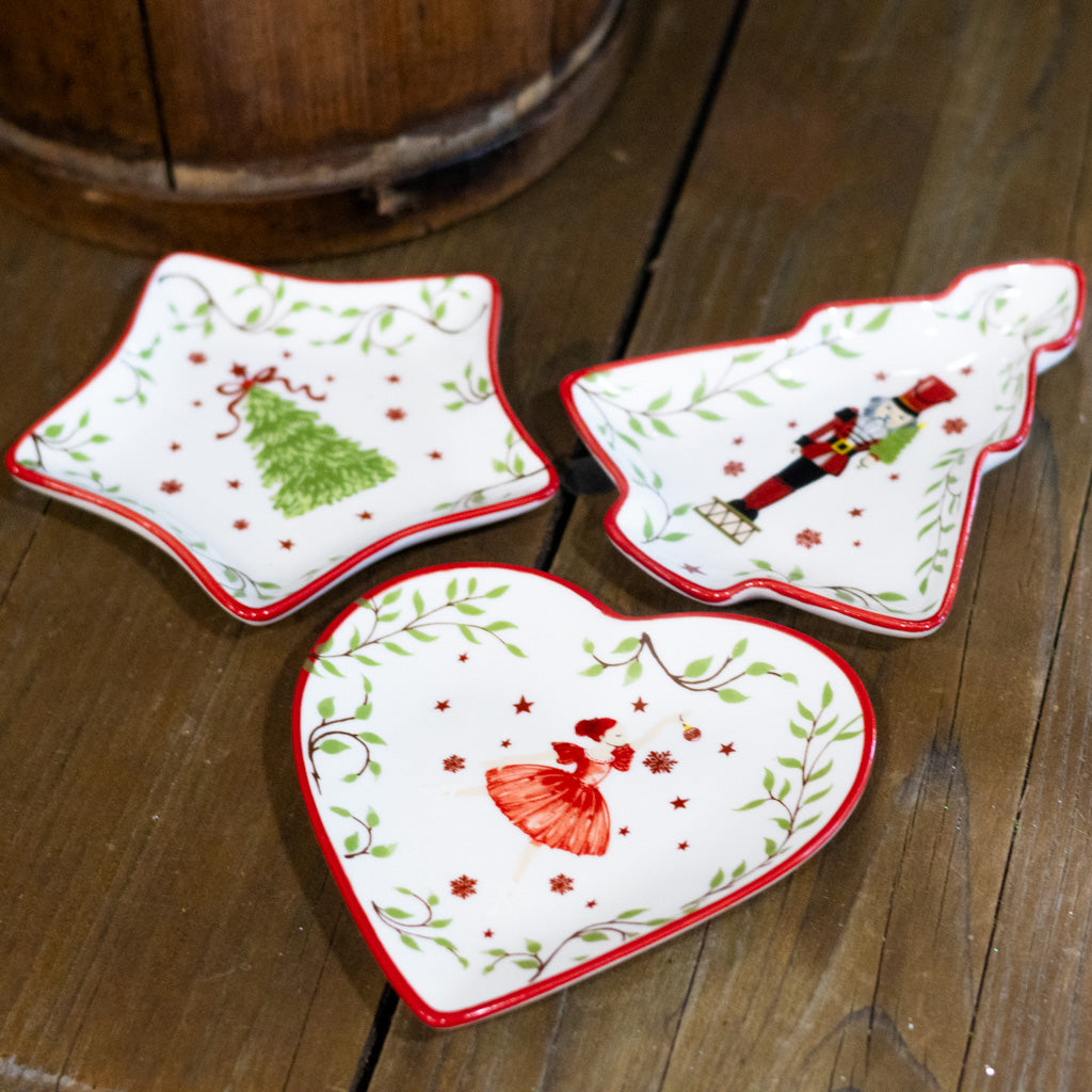 Ceramic Tidbit Dish with Sugar Plum Fairy Motif