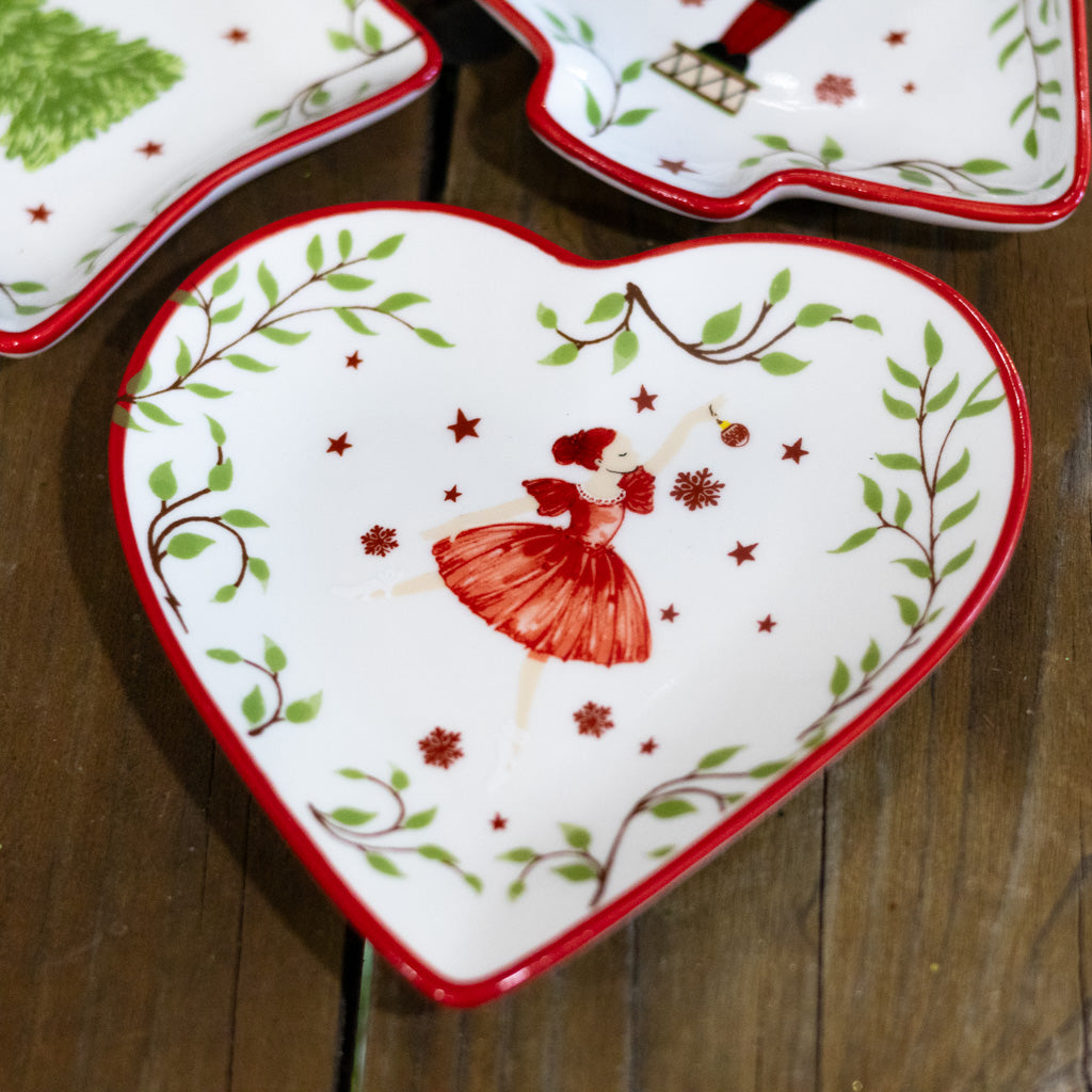 Ceramic Tidbit Dish with Sugar Plum Fairy Motif
