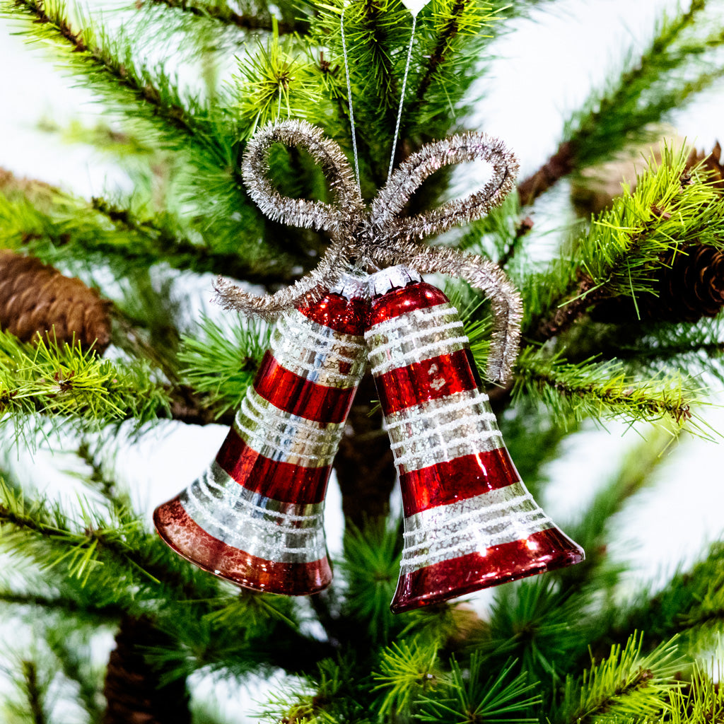 Glass Double Bell Ornament
