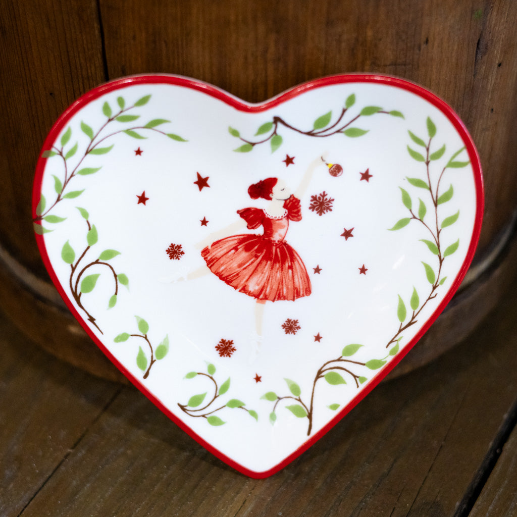 Ceramic Tidbit Dish with Sugar Plum Fairy Motif