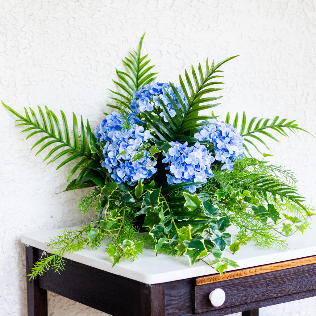 Blue Hydrangea Mix Elongated Drop In