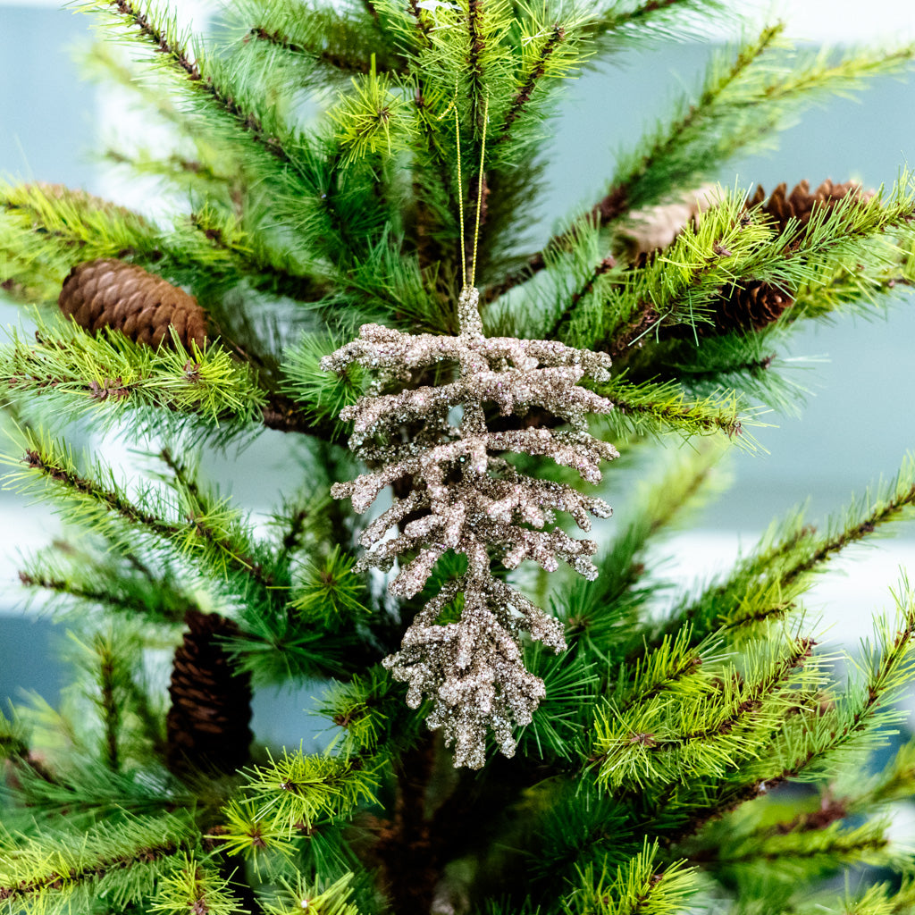 Large Gold Glittered Hanging Pinecone