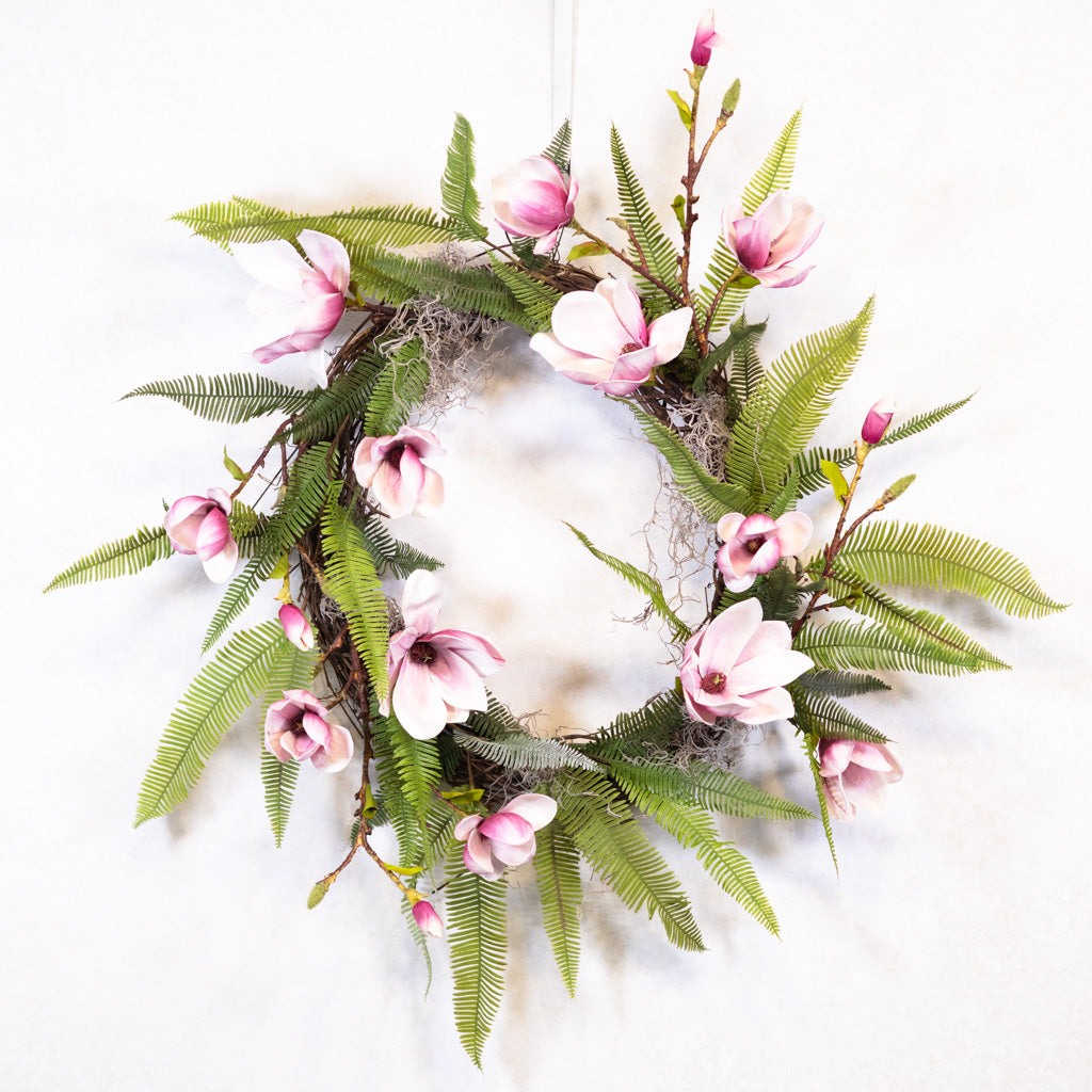 Magenta Magnolia Wreath