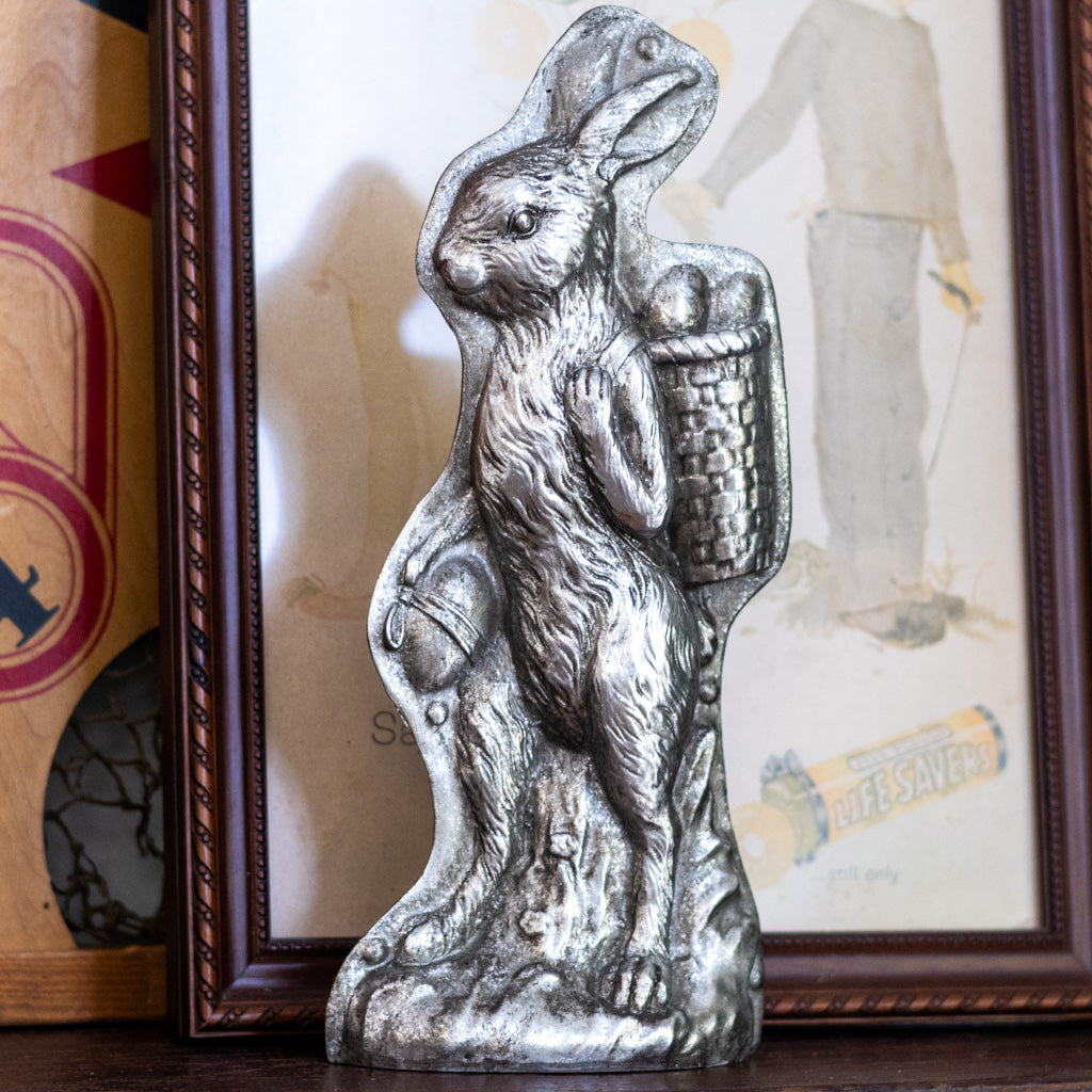 Antiqued Decorative Resin Easter Rabbit Candy Mold Standing