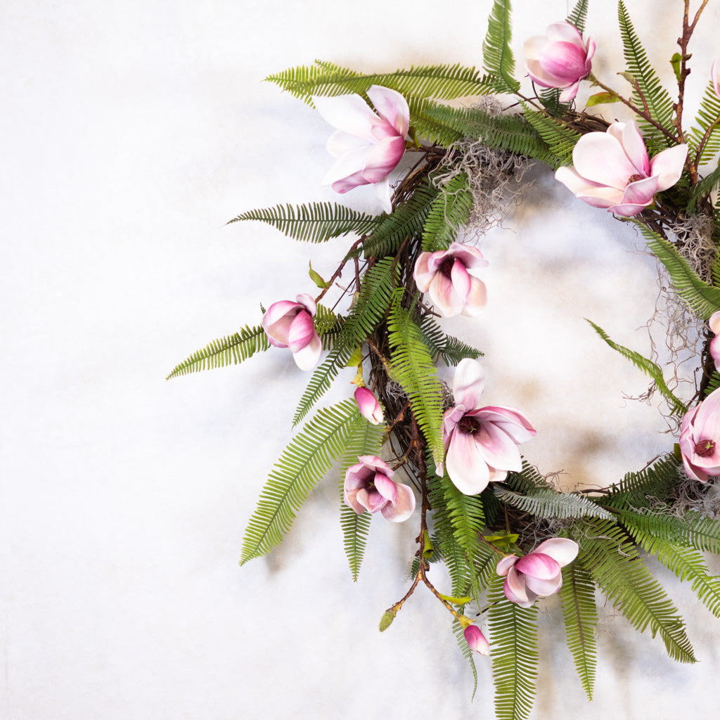 Magenta Magnolia Wreath