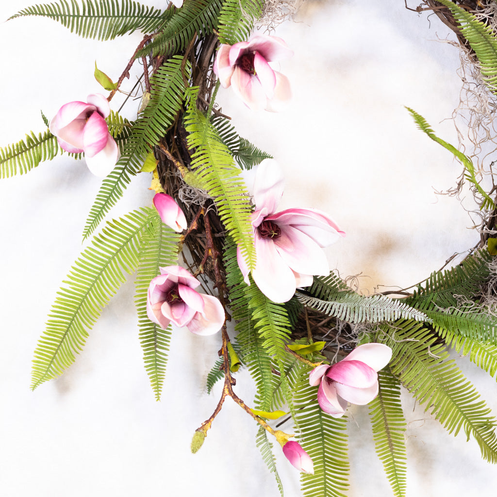 Magenta Magnolia Wreath