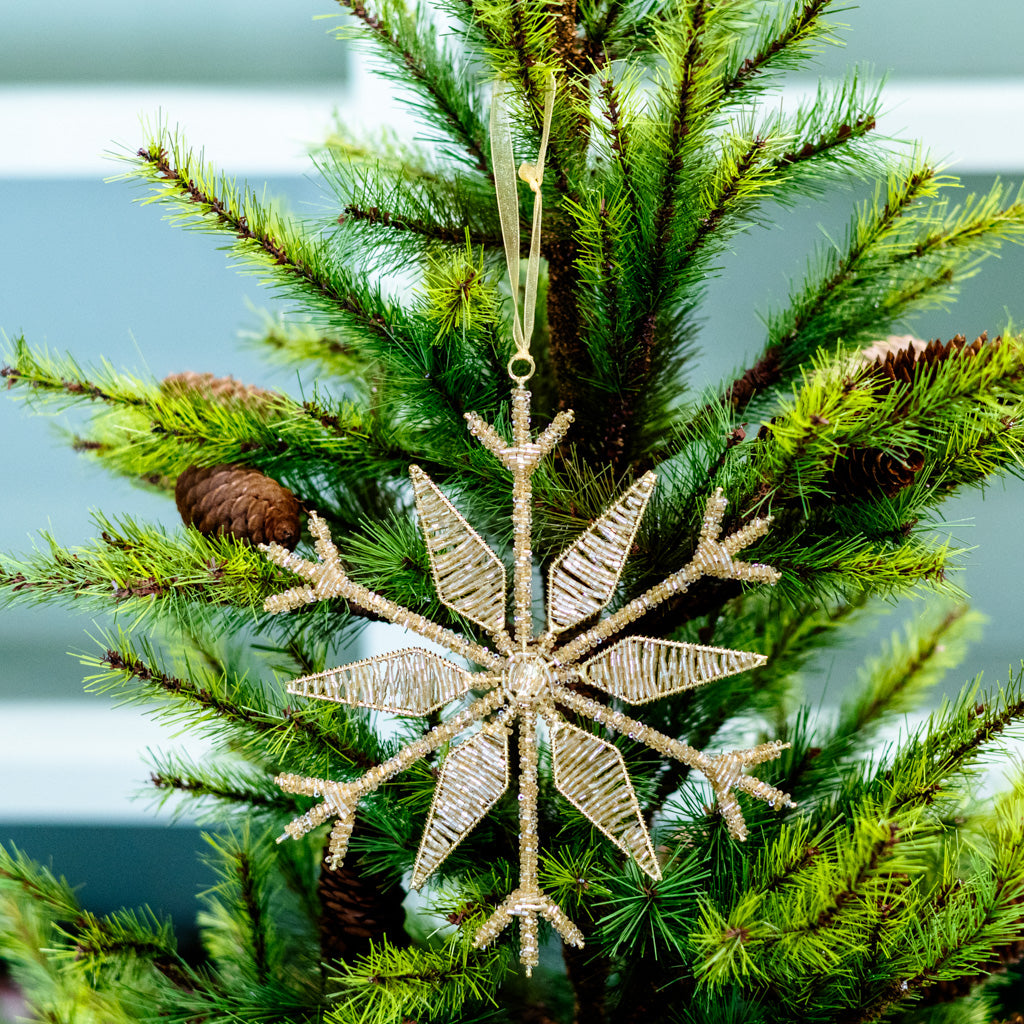 Small Champagne Fluret Snowflake Ornament