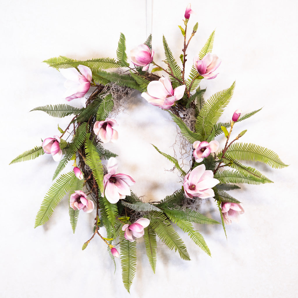 Magenta Magnolia Wreath